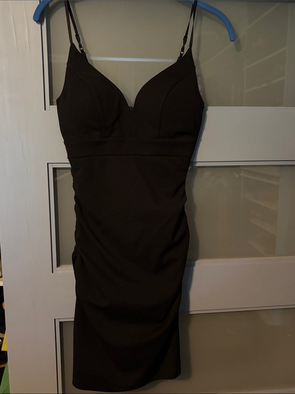 Emerald Sundae Black Bodycon Spaghetti-Strap Mini Dress